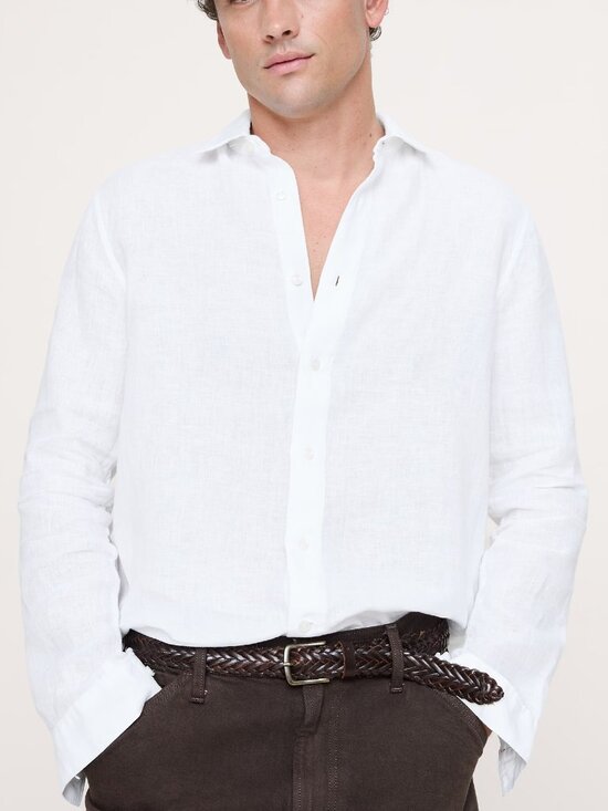 Banana Republic Other - NWT! Banana Republic Men's White 100% Euro Linen Standard-Fit L/S Shirt L